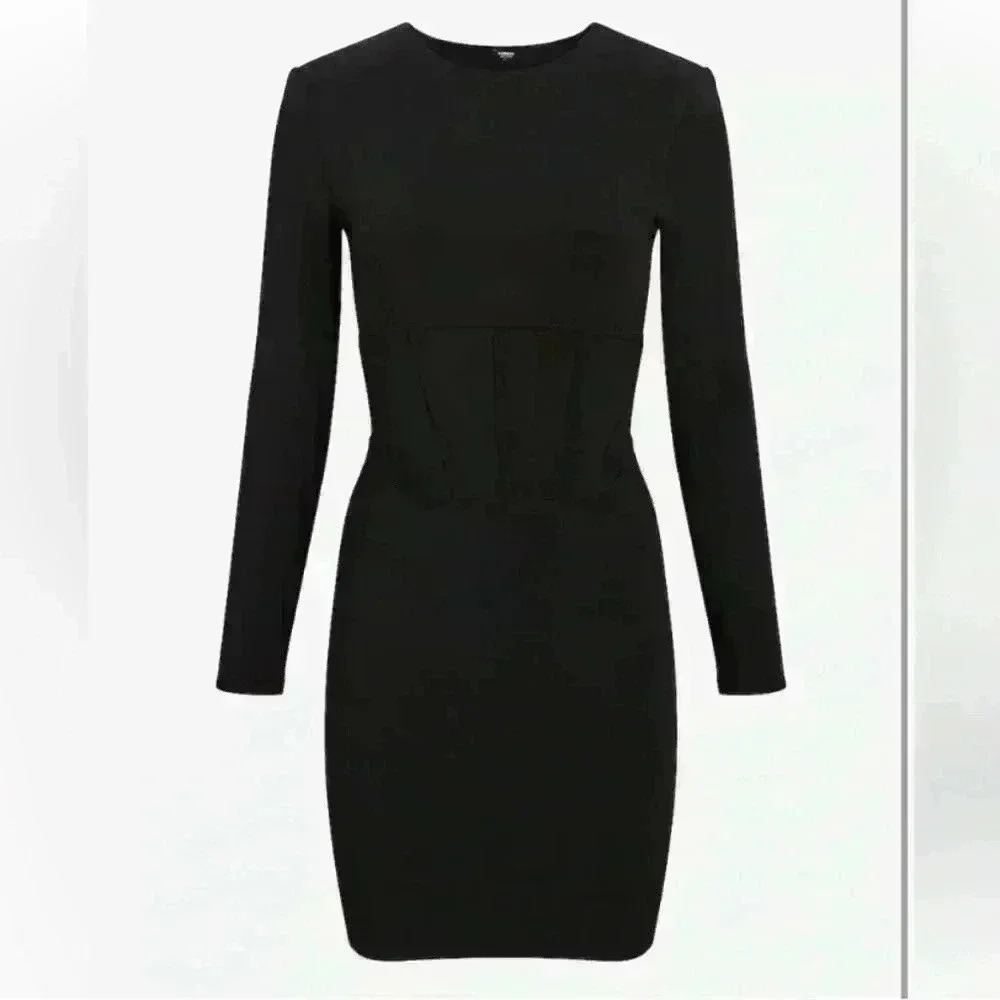Express Bodycon Corset Dress Black Size XS - Picture 2 of 8